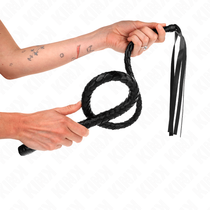 Kink – lange Peitsche mit Perlen am Griff, 110 cm