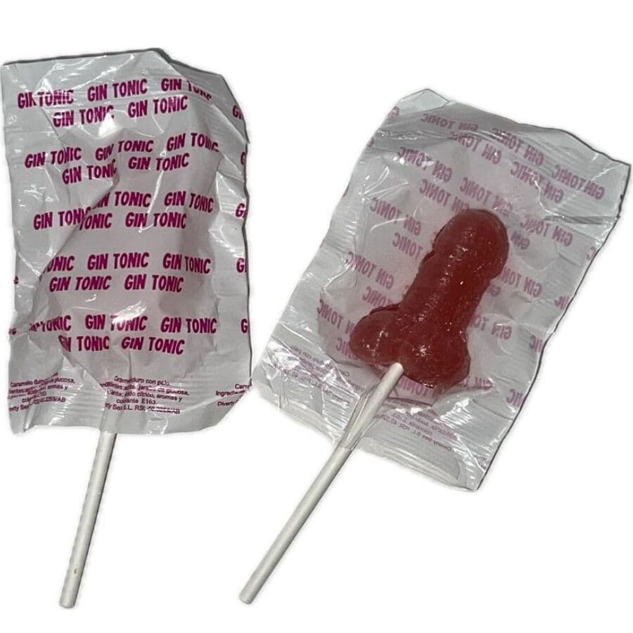 Diablo Goloso Gin Tonic Erdbeere – Einzelner Penis-Lollipop