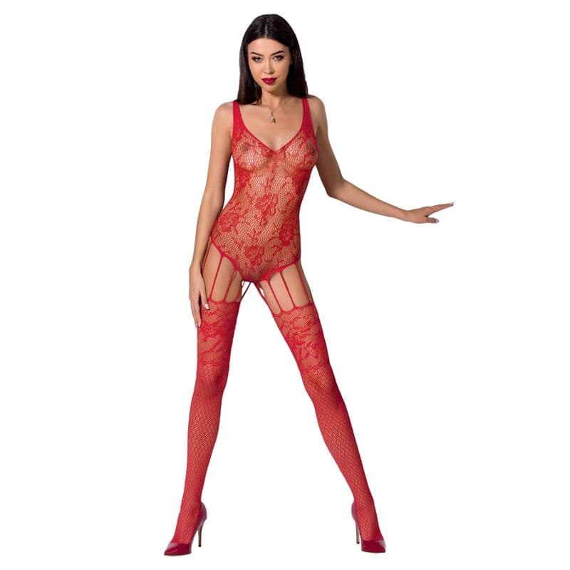 Passion BS074 – Bodystocking aus Netz mit Schrittöffnung