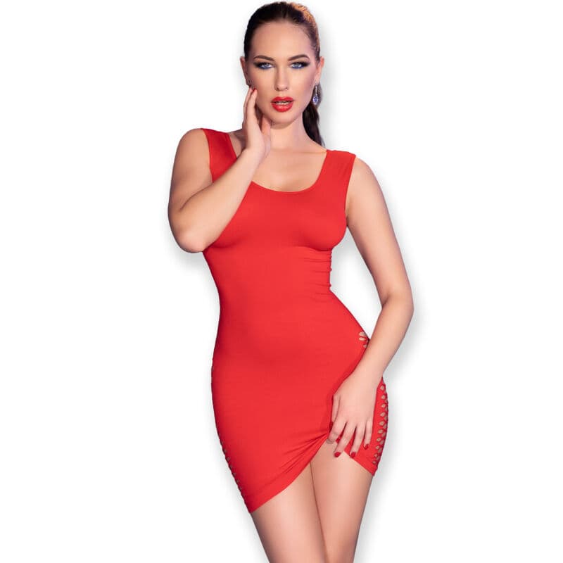 Chilirose Minikleid in Rot – wendbares Stretchkleid mit Schlitzen