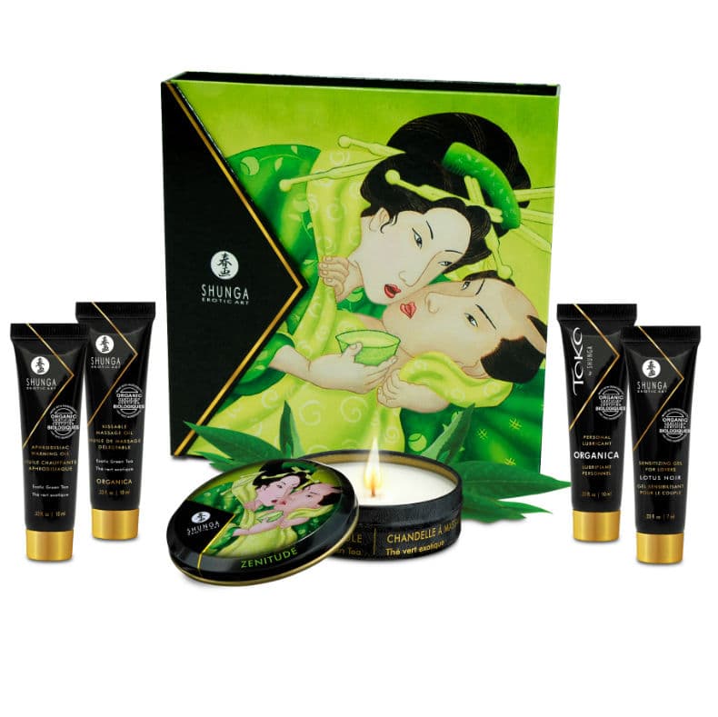 Shunga Secret Geisha Bio-Grüntee – Massageset für Paare