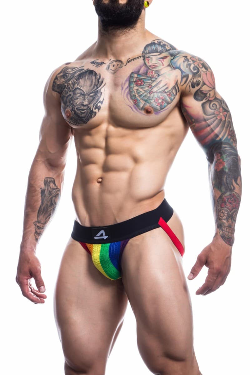 Cut4Men – Jockstrap mit Streifen-Design, Bunt