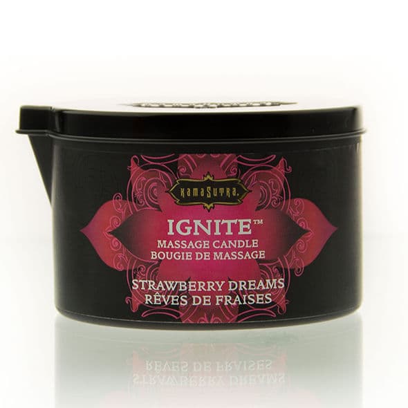 Kamasutra Strawberry Dreams – Massagekerze mit Erdbeere mit frischer Sahne