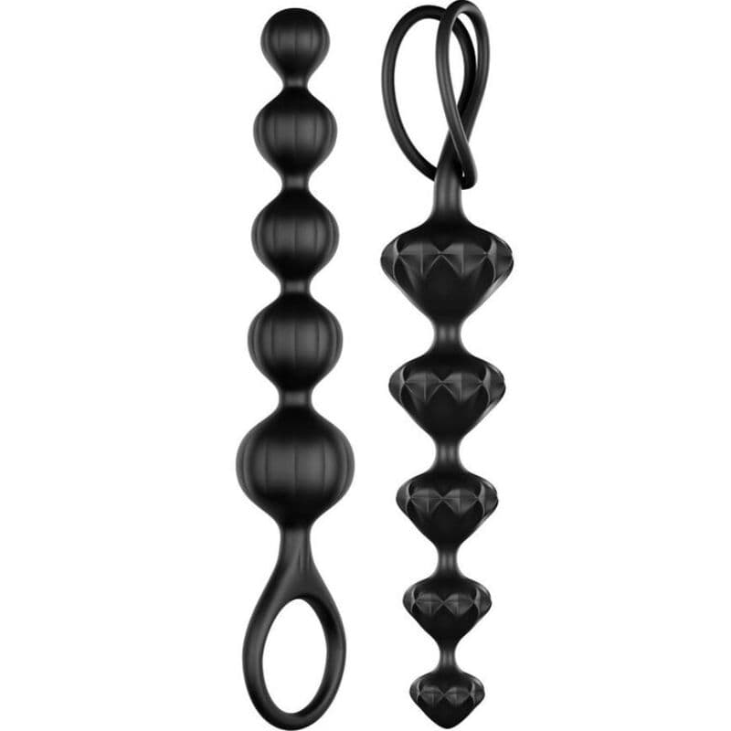 Satisfyer Love Beads – 2 Analkugelketten aus Silikon, Schwarz