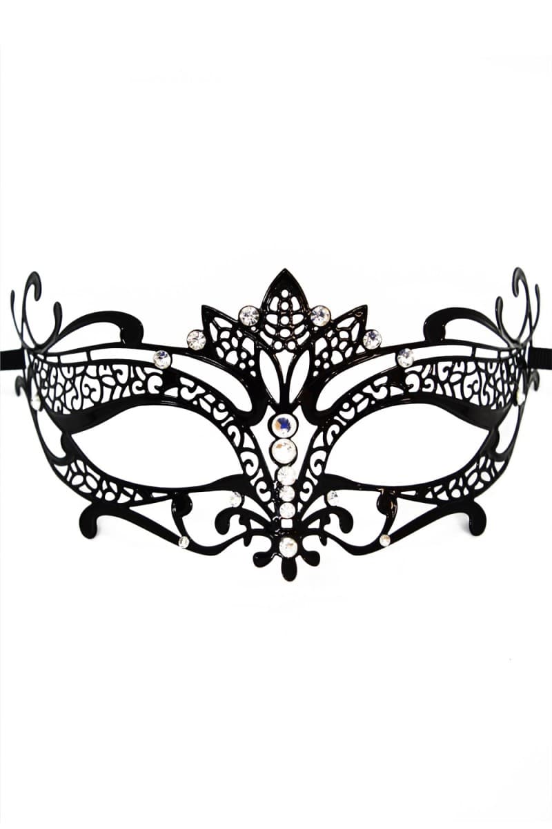 Be Lily – Venezianische Maske aus Metall mit Strasssteinen, schwarz (schwarz 8)
