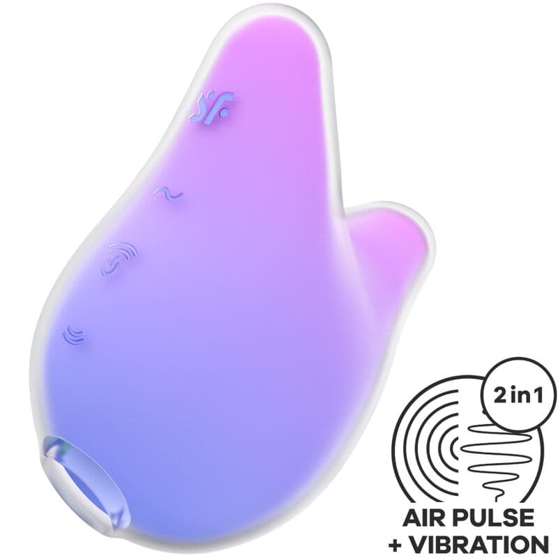 Verpackung des Satisfyer Mermaid Vibes Druckwellenvibrators mit Farbverlauf