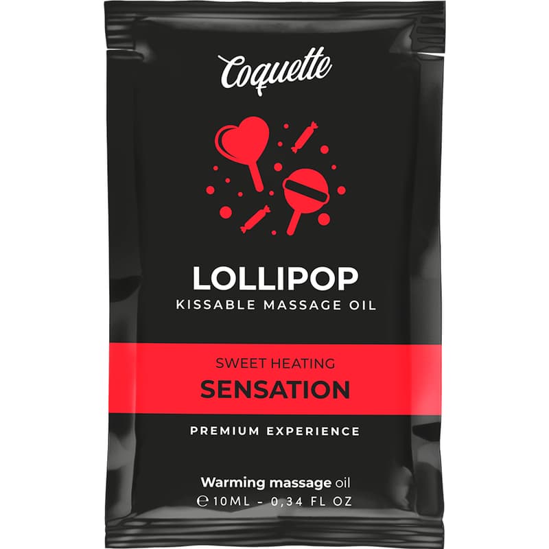 Coquette Chic Desire Pocket – Küssbares Massageöl mit Wärmeeffekt, Lollipop