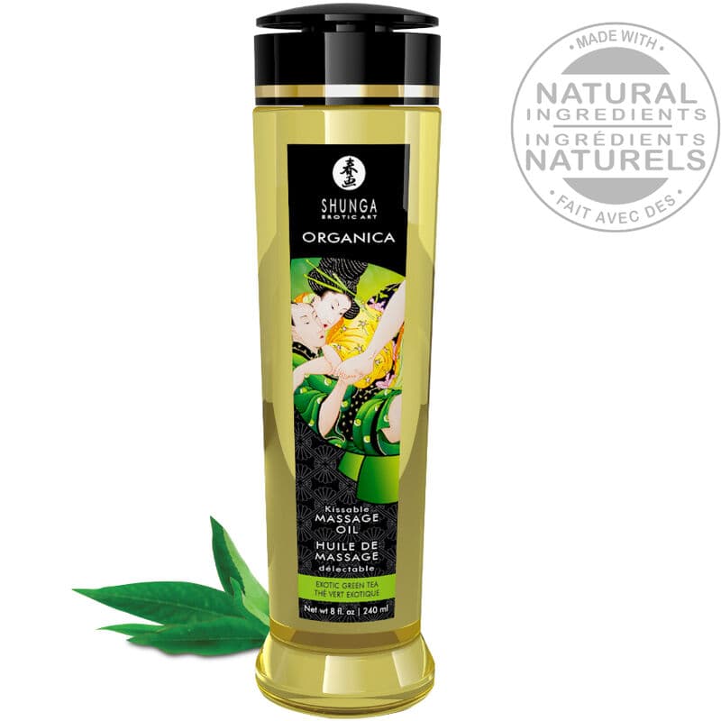 Shunga Bio Massageöl Grüner Tee – 100 % kaltgepresste Öle
