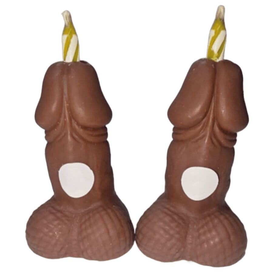 Diverty Sex Diablo Picante – Geburtstagskerzen in Penisform, dunkler Hautton