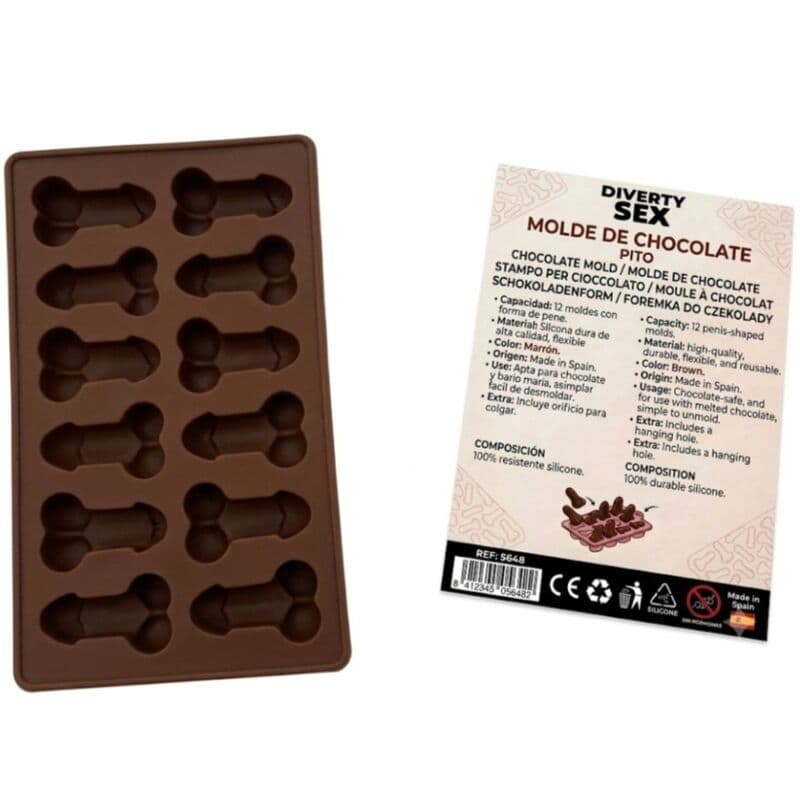 Diverty Sex Diablo Picante – Schokoladenform mit 12 Penisformen – Rote Früchte, Ansicht 2