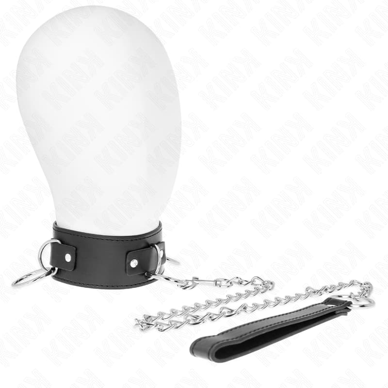 Kink – Halsband mit Leine und drei Ringen, 36–43 cm