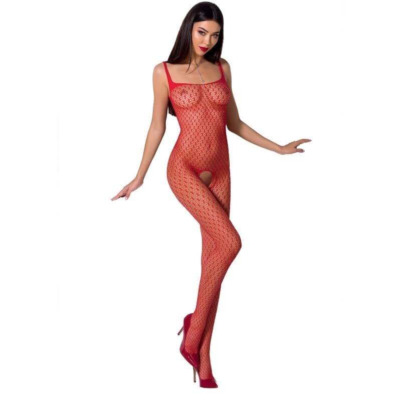 Passion BS071 – Netz-Bodystocking mit Spitze und Schrittöffnung