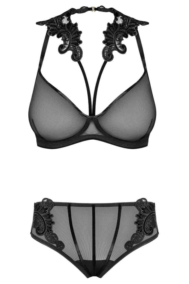 Petite Noir 171818 – Set aus Bügel-BH und Panty mit Stickerei