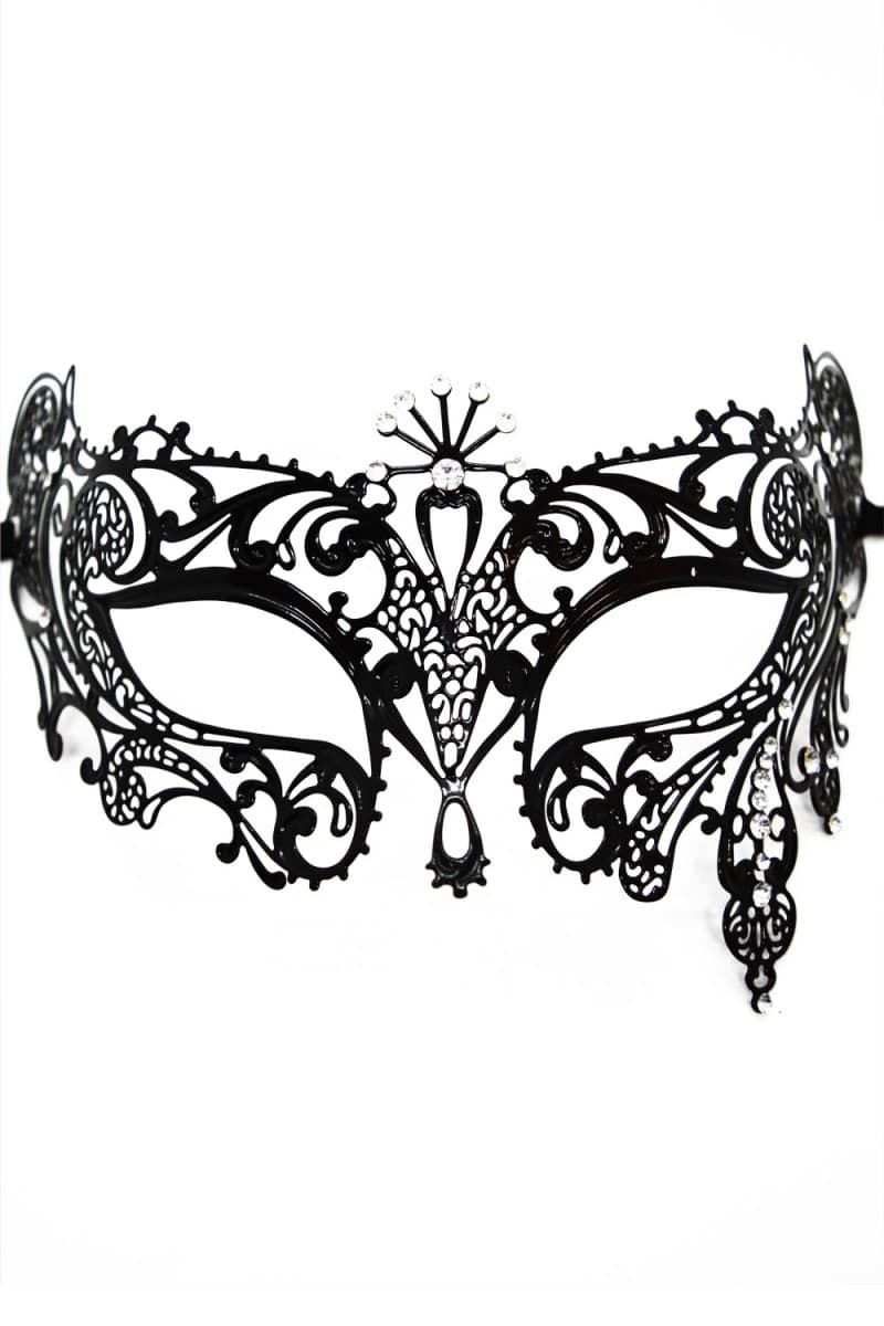 Be Lily – Venezianische Maske aus Metall mit Strasssteinen, schwarz (schwarz 3)