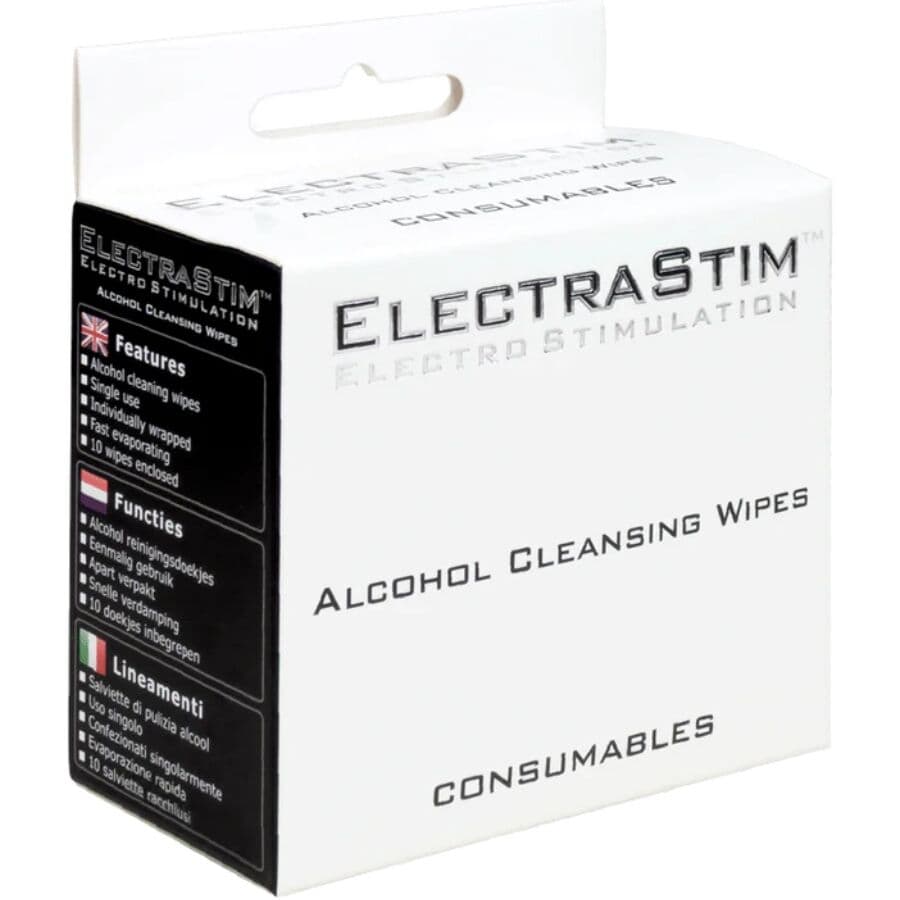ElectraStim Alkohol-Reinigungstücher – sterile Einwegtücher, 10 Stück