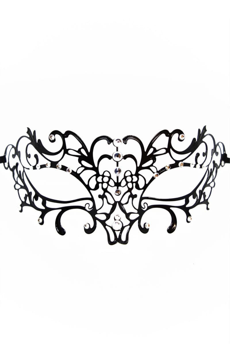Be Lily – Venezianische Maske aus Metall mit Strasssteinen, schwarz (schwarz 11)