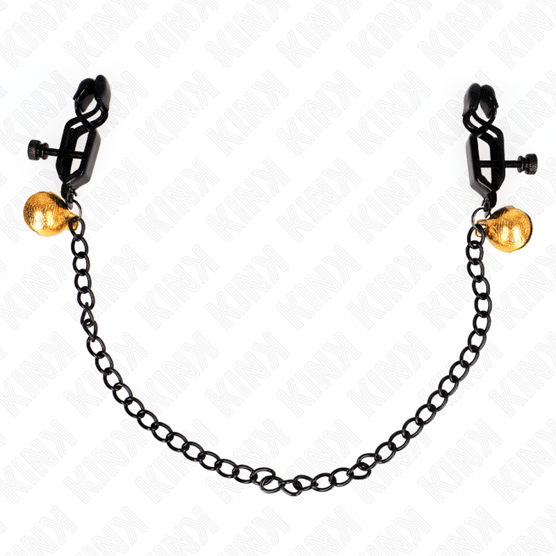 Kink – Nippelklemmen mit flacher Kette und Glöckchen, 30 cm