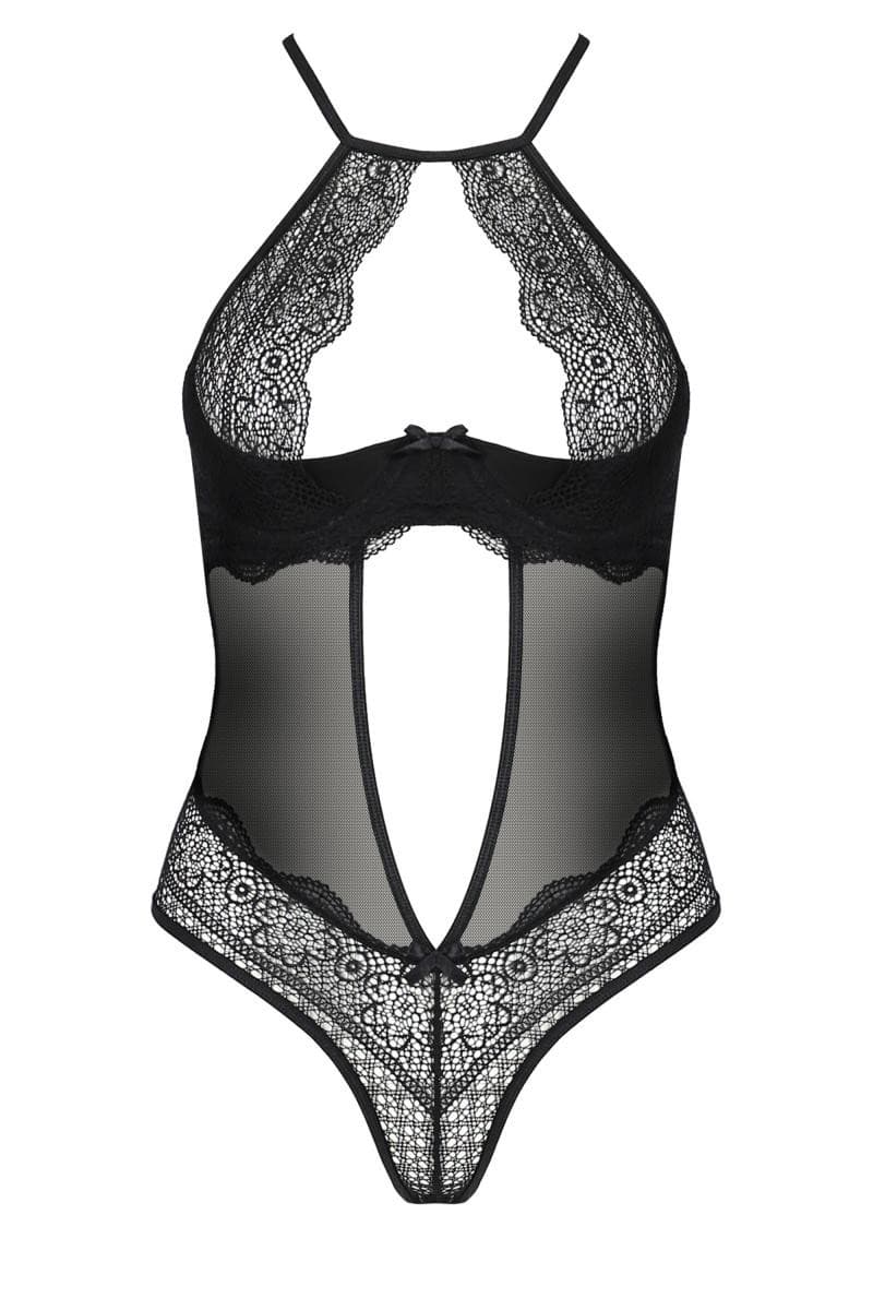 Passion Devil Collection Body – mit Bügel-Cups und Hakenverschluss (schwarz)