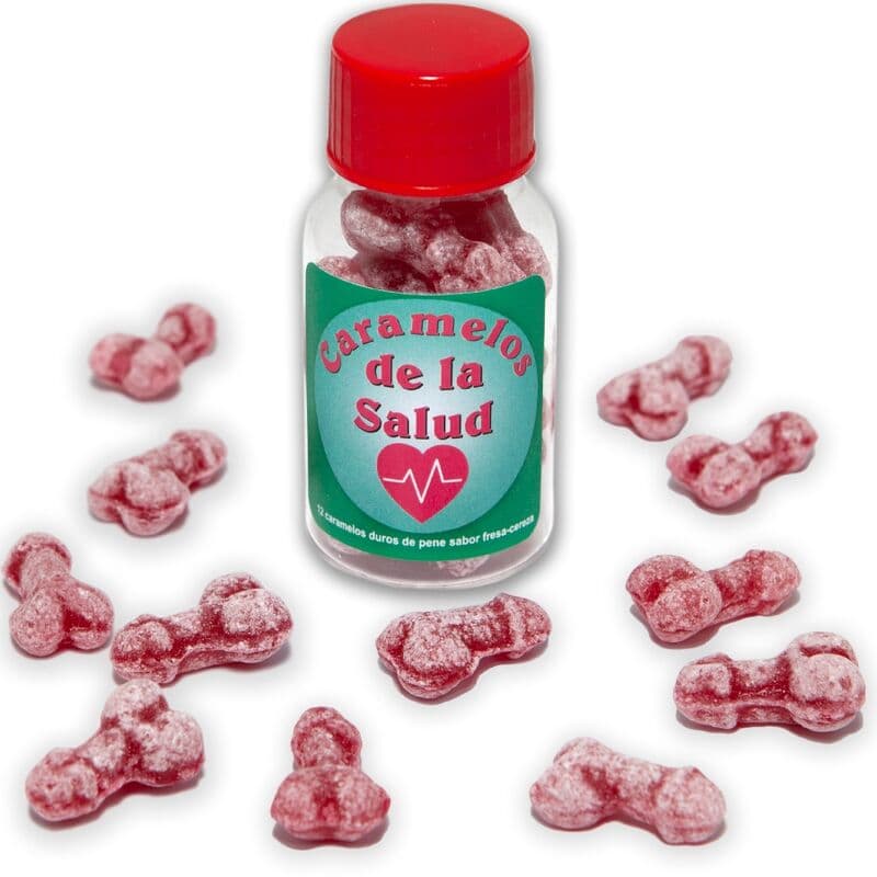 Diablo Picante Gesundheitsbonbons – Penisform, Erdbeere und Kirsche, 12 Stück