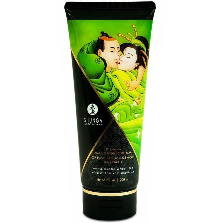 Shunga Massagecreme Birne & Grüner Tee – Sinnliche Massagecreme, 200 ml