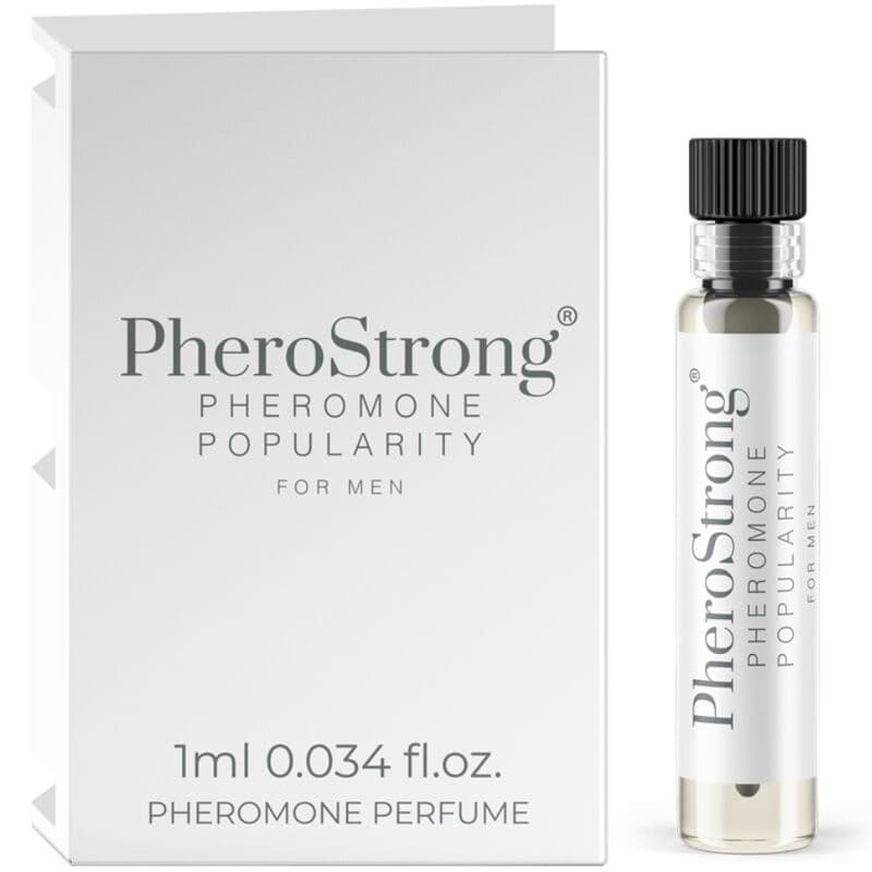 PheroStrong Popularity Pheromon-Parfum für Männer, 1-ml-Probe im Größenvergleich