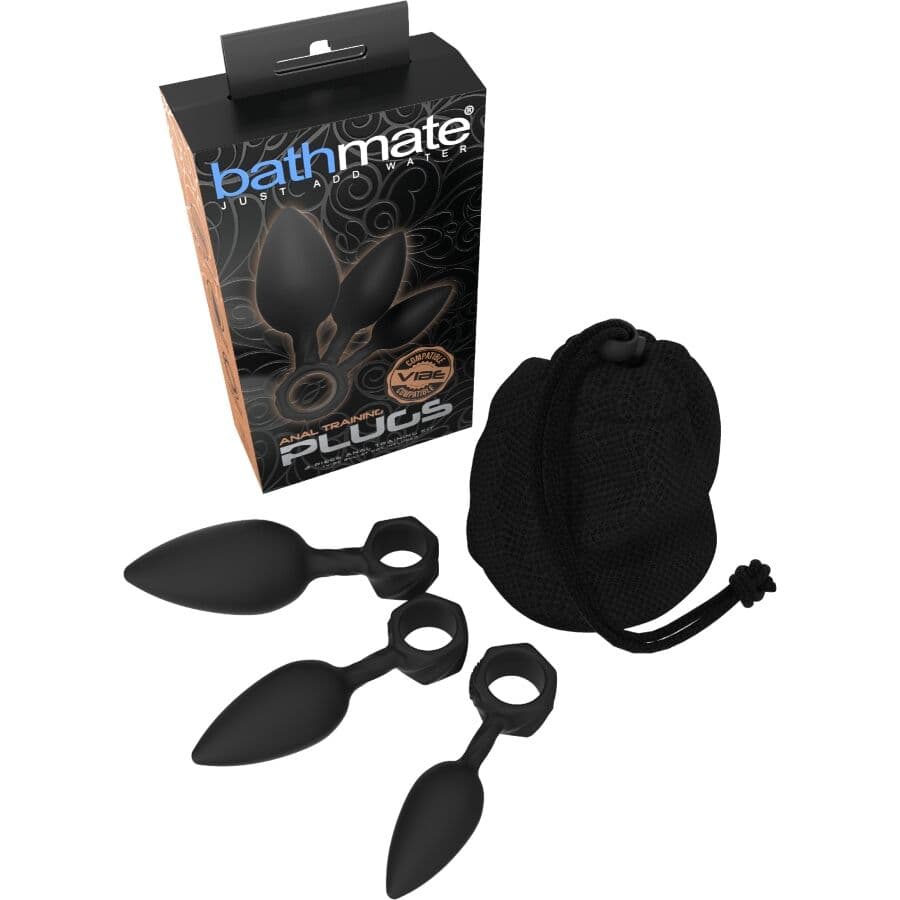 Bathmate Analtrainingsset – 3 Silikon-Plugs mit Fingerring