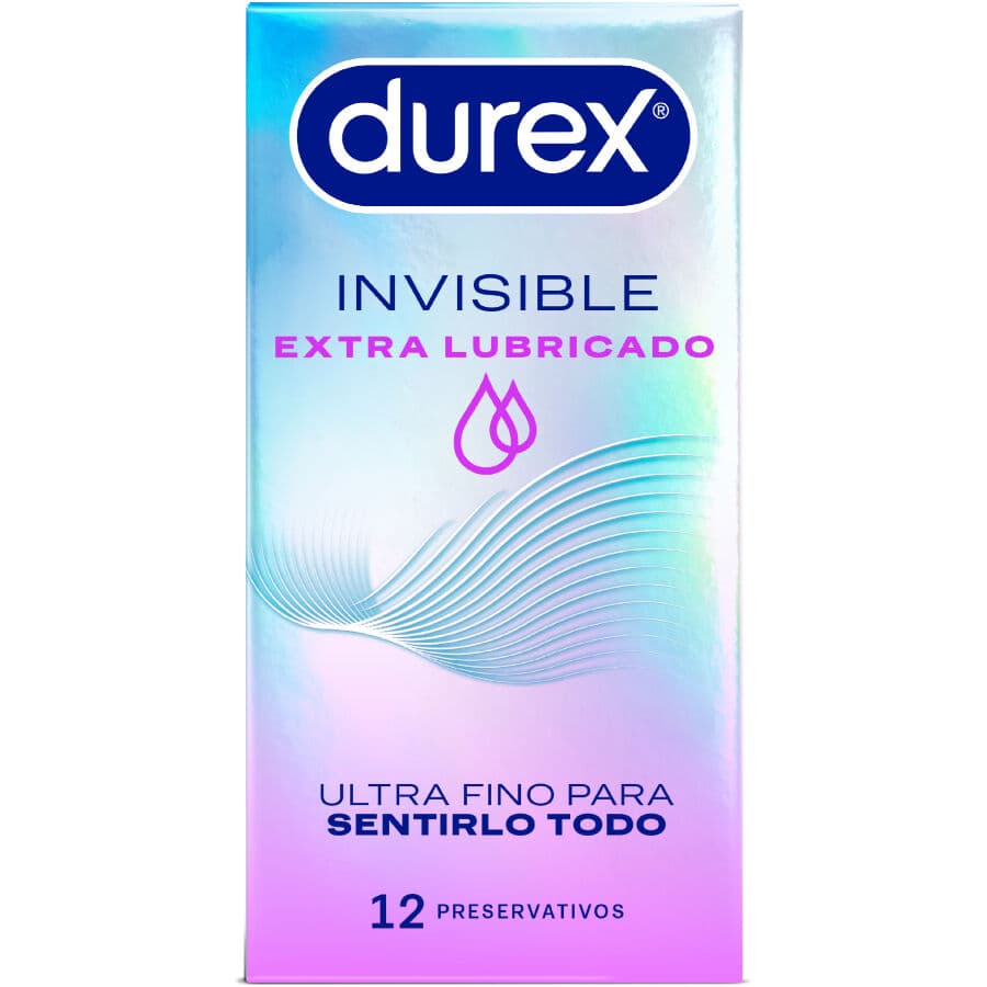 Durex Invisible Extra Lubricated – extra befeuchtete Kondome, 12 Stück