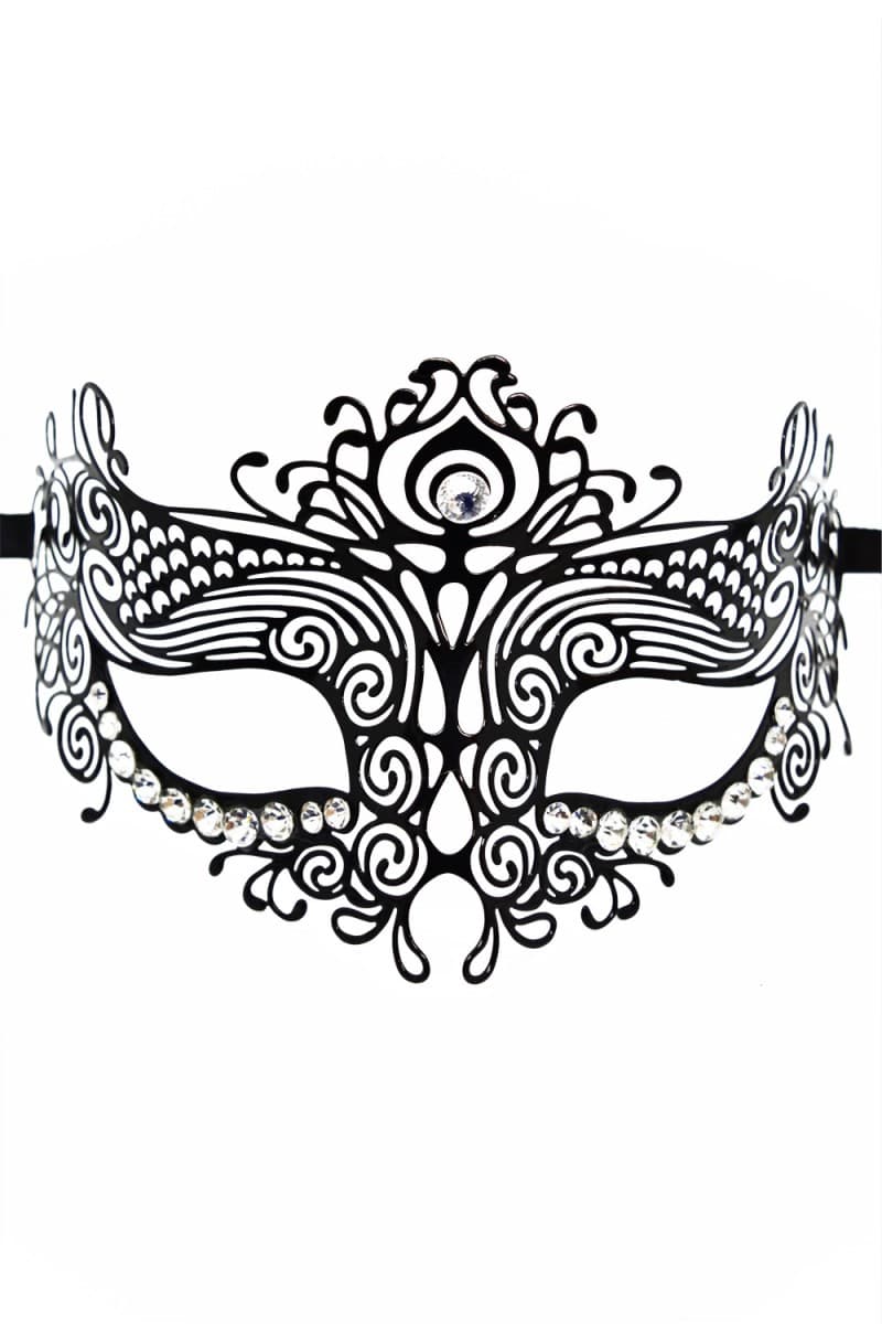 Be Lily – Venezianische Maske aus Metall mit Strasssteinen, schwarz (schwarz 9)