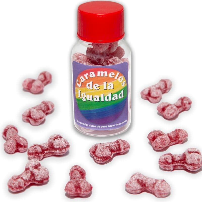 Diablo Picante Gleichheitsbonbons – Penisform, Erdbeere und Kirsche, 12 Stück