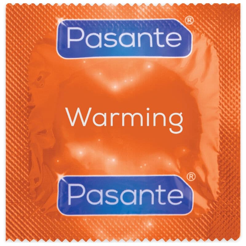 Pasante Warming – gerippte Kondome mit Wärmeeffekt, 144 Stück