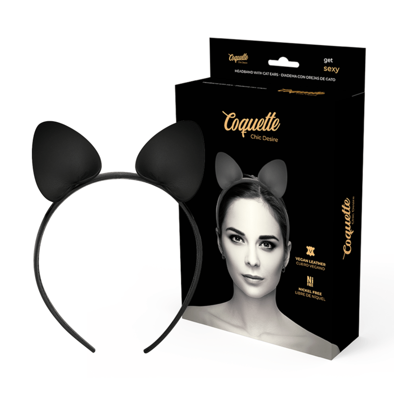 Coquette Chic Desire – Stirnband mit Katzenohren aus veganem Leder