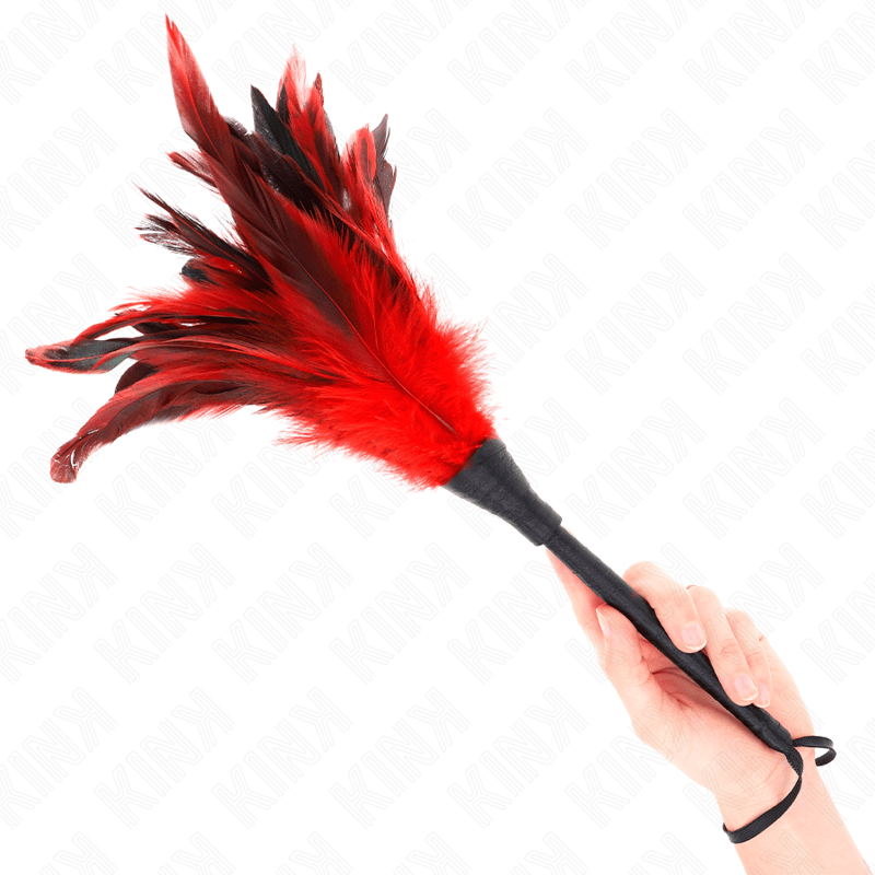 Kink Federstab Hornform – Federkitzler mit Hühnerfedern, 36 cm