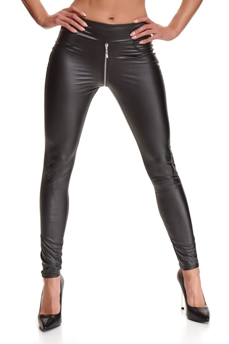 Demoniq Black Rose Maddalena – Leggings mit 2-Wege-Reißverschluss