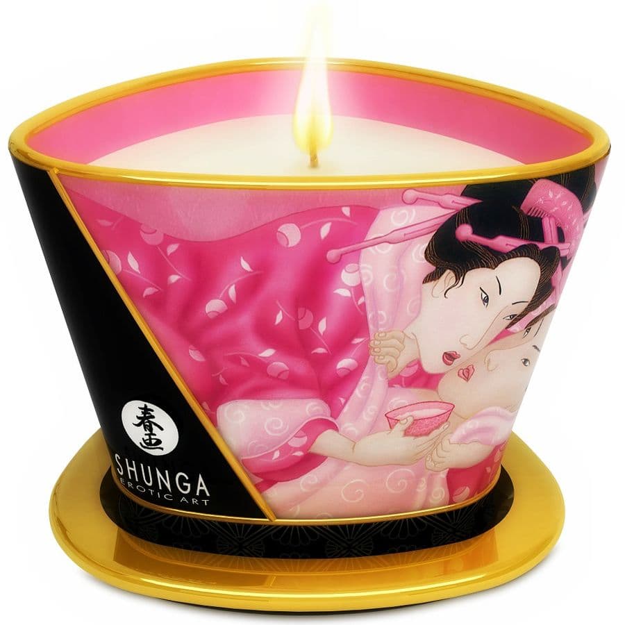 Shunga Mini Caress by Candlelight – Massagekerze, Aphrodisiac Roses