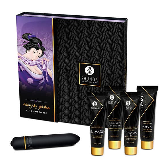 Shunga Naughty Geisha Kit – Massageset mit Vibrationsgeschoss