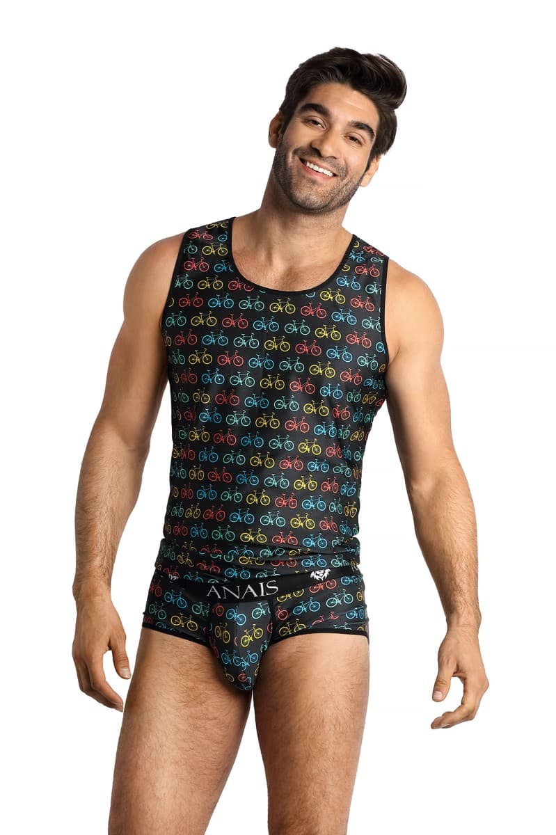 Anais for Men – Tank Top mit Fahrrad-Print