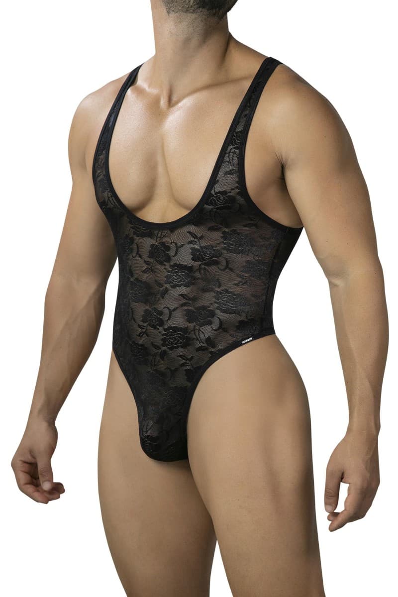 Cut4Men Lace Sculpt Thong Bodysuit – Bodysuit in Schwarz
