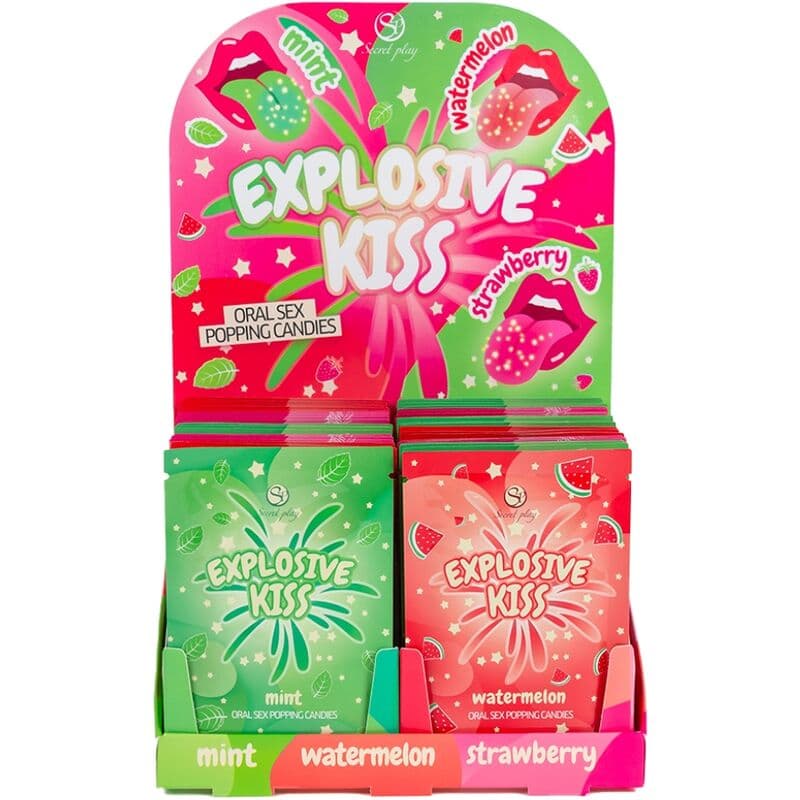 Secretplay Explosives Süßigkeits-Display – Popcandy für den Oralsex (48 Beutel)
