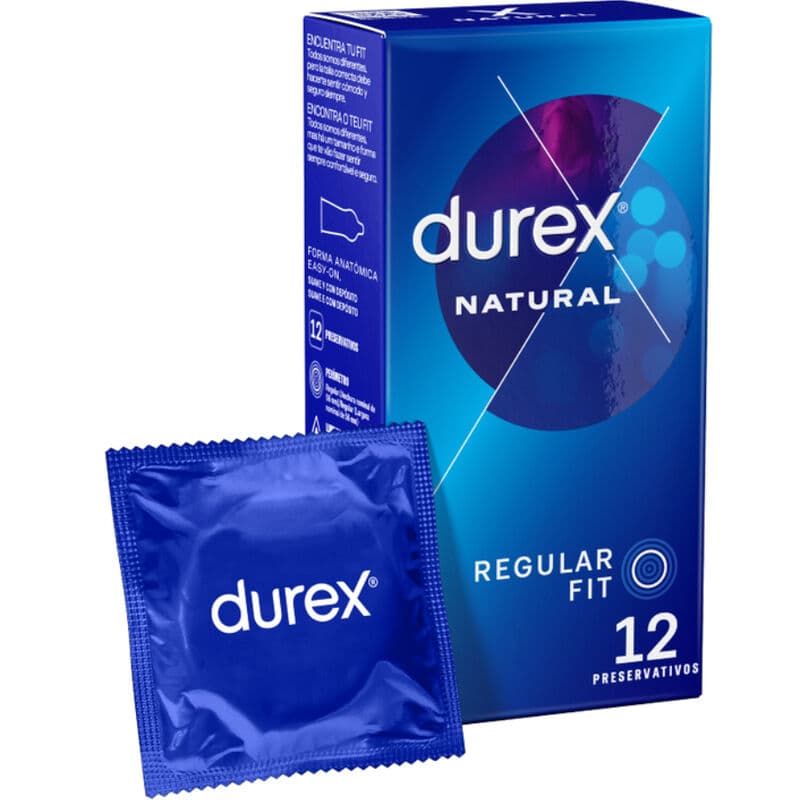 Durex Natural Plus – glatte Kondome aus Naturlatex, 12 Stück