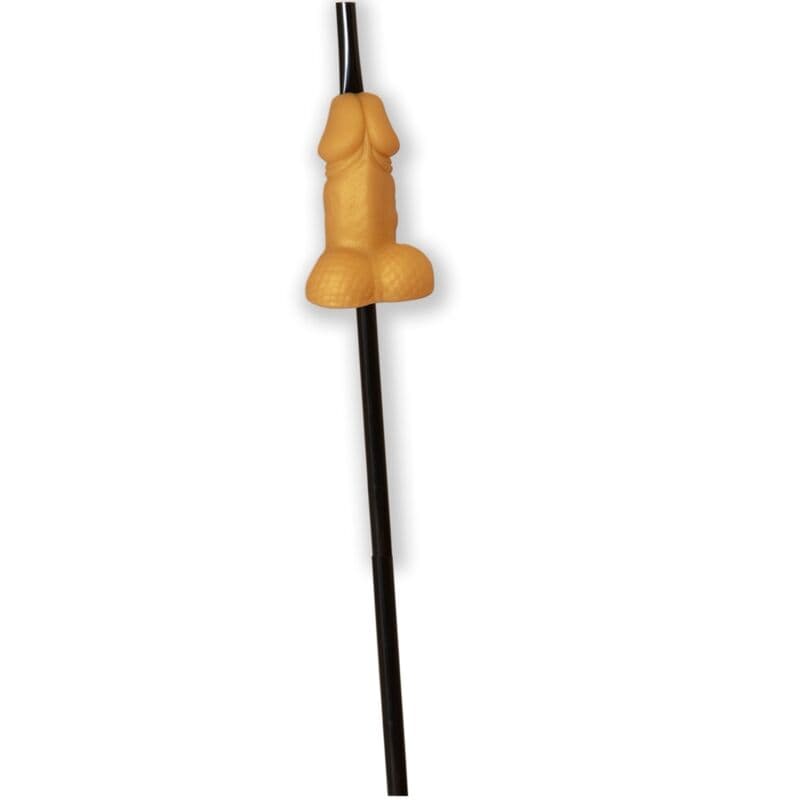 Diablo Picante – Strohhalm mit Penisfigur, Gold