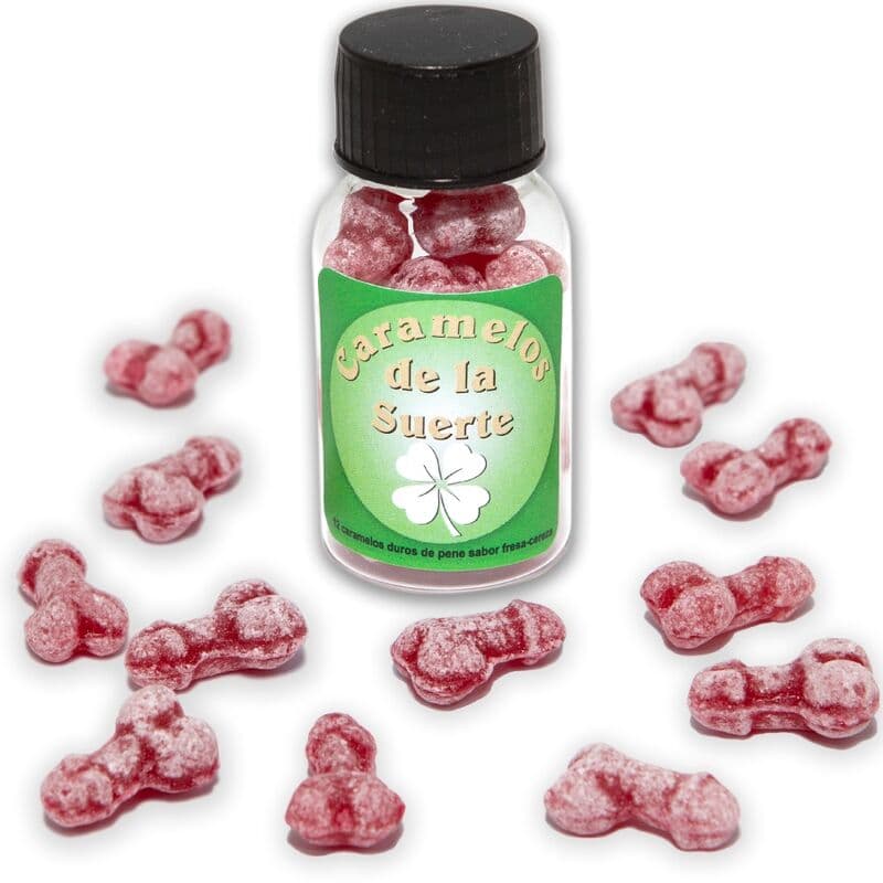Diablo Picante Glücksbonbons – Penisform, Erdbeere und Kirsche, 12 Stück
