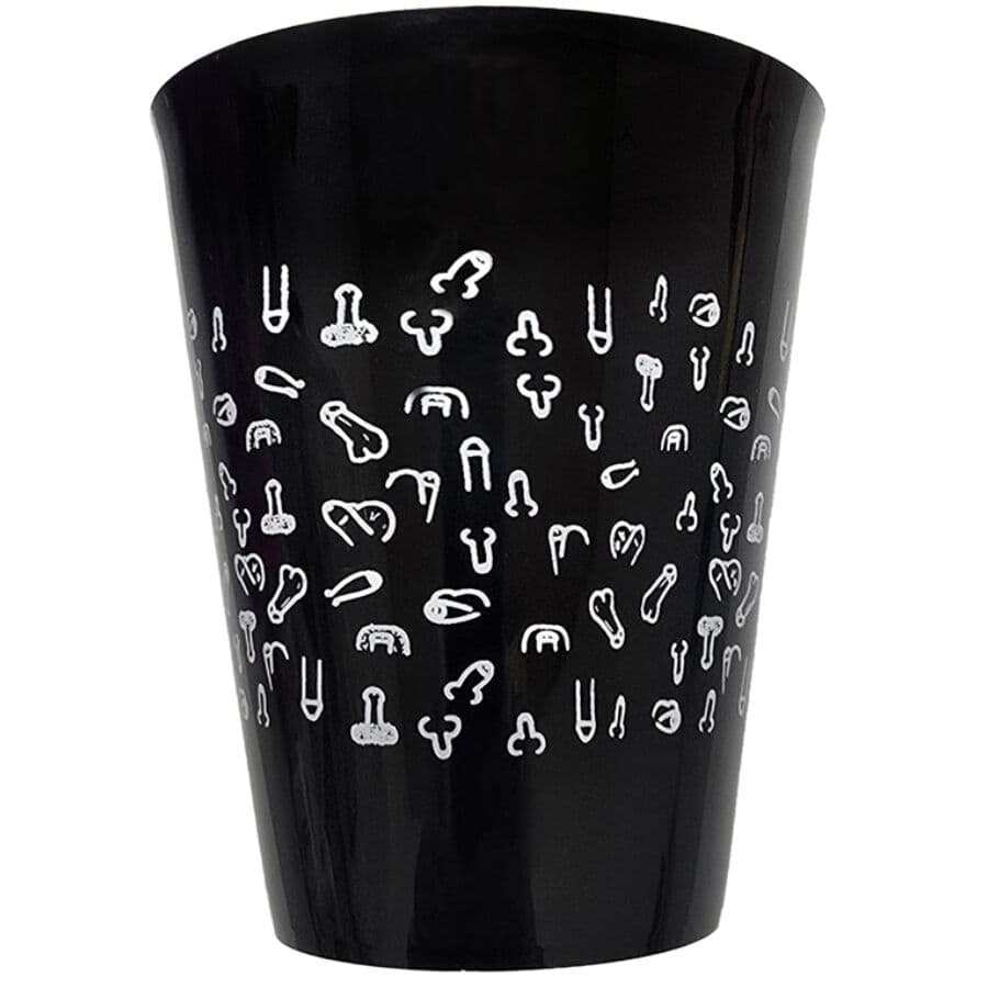 Diverty Sex Diablo Picante – Partybecher 500 ml, schwarz mit weißem Motiv