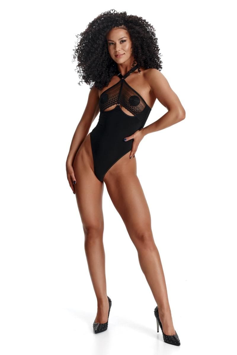 Demoniq LadyX Trini – Body aus blickdichtem Stoff und Spitze