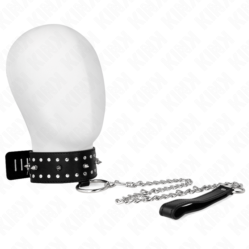 KINK Halskette mit silbernen Nieten, Modell 1 – Halsband mit Leine