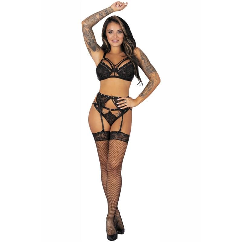 Livco Corsetti Pojzon – vierteiliges Dessous-Set mit BH und Strümpfen