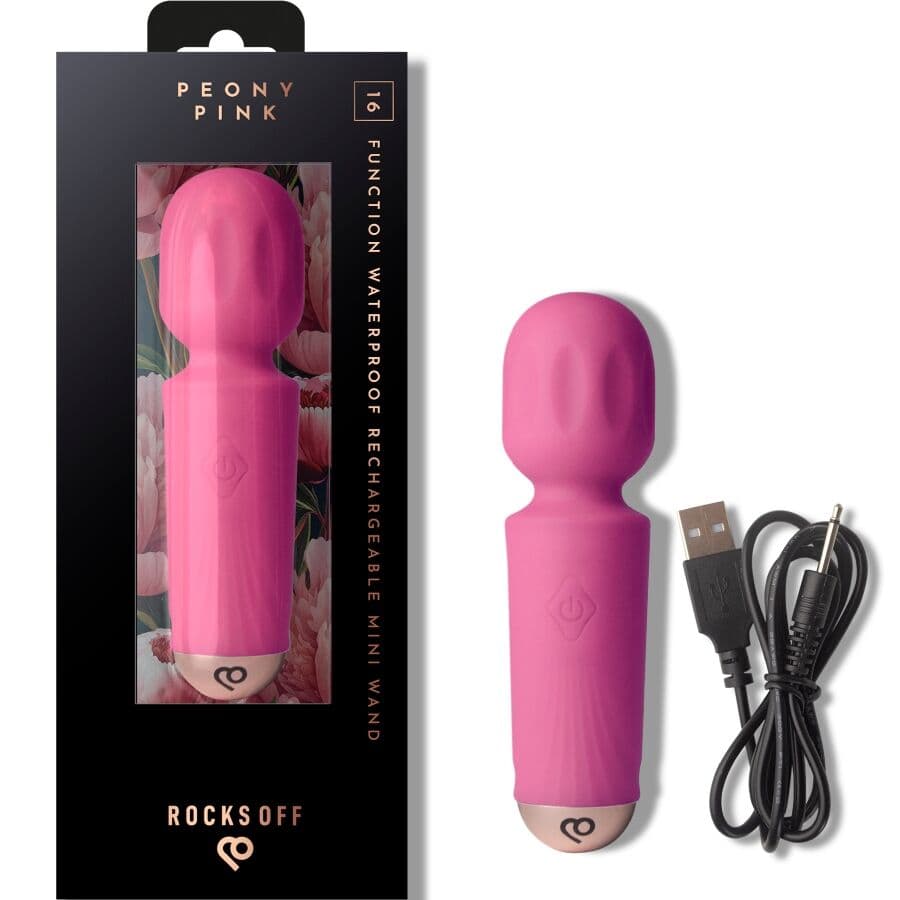 Rocks-Off Mini Wand Mini-Stabvibrator, Farbvariante in Schwarz in der Gesamtansicht
