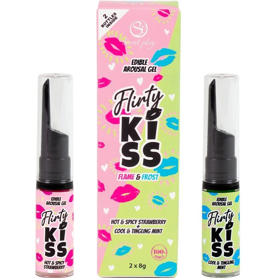 SecretPlay Flirty Kiss – Zwei Oralsex-Gele mit Erdbeere und Minze