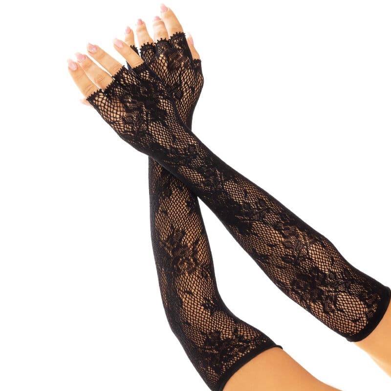 Leg Avenue – fingerlose Opernhandschuhe aus floralem Netz