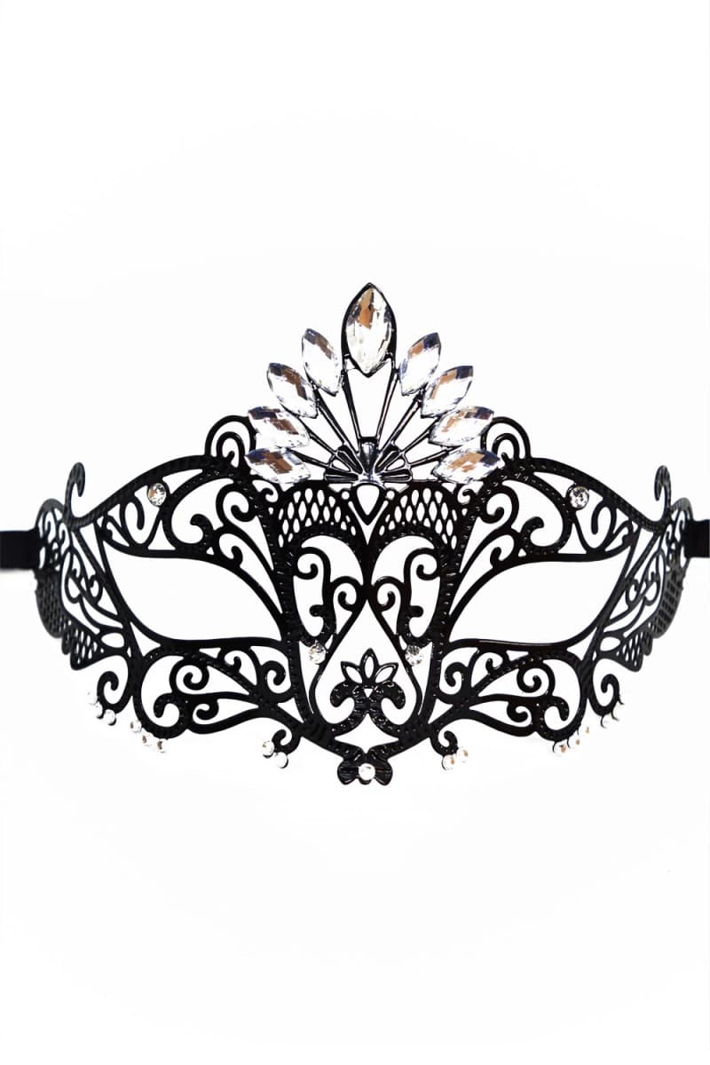 Be Lily – Venezianische Maske aus Metall mit Strasssteinen, schwarz (schwarz 6)