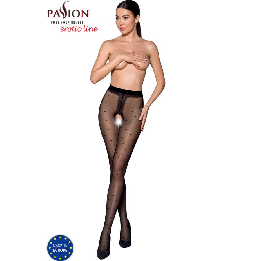 Passion Tiopen 018 – Ouvert-Strumpfhose mit dekorativem Detail